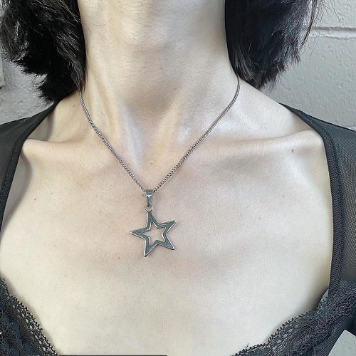 Commute Star Stainless Steel Patchwork Pendant Necklace
