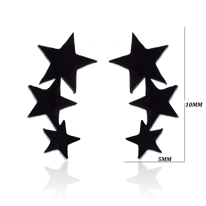 Estilo simples feminino estilo coreano geométrico de aço inoxidável sem brincos de orelha embutidos brincos de aço inoxidável
