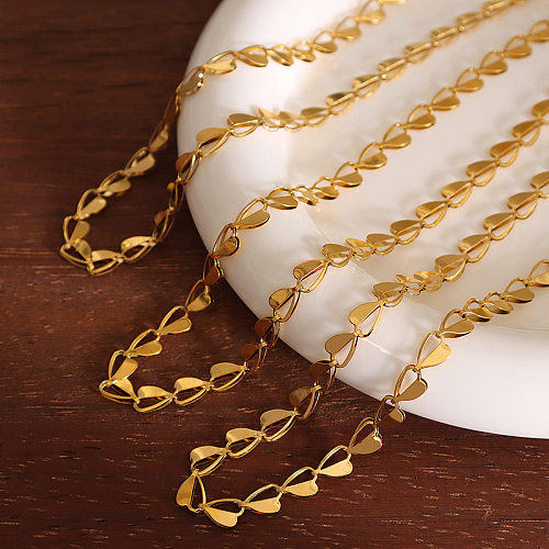 Bracelets géométriques en acier inoxydable pour femmes, collier plaqué sans incrustation, colliers en acier inoxydable