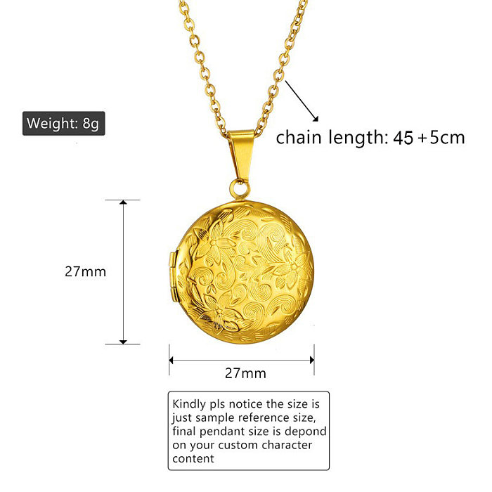 Fashion Flower Stainless Steel  Plating Pendant Necklace 1 Piece