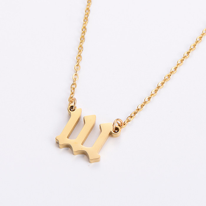 1 Piece Simple Style Number Stainless Steel  Polishing Plating Pendant Necklace