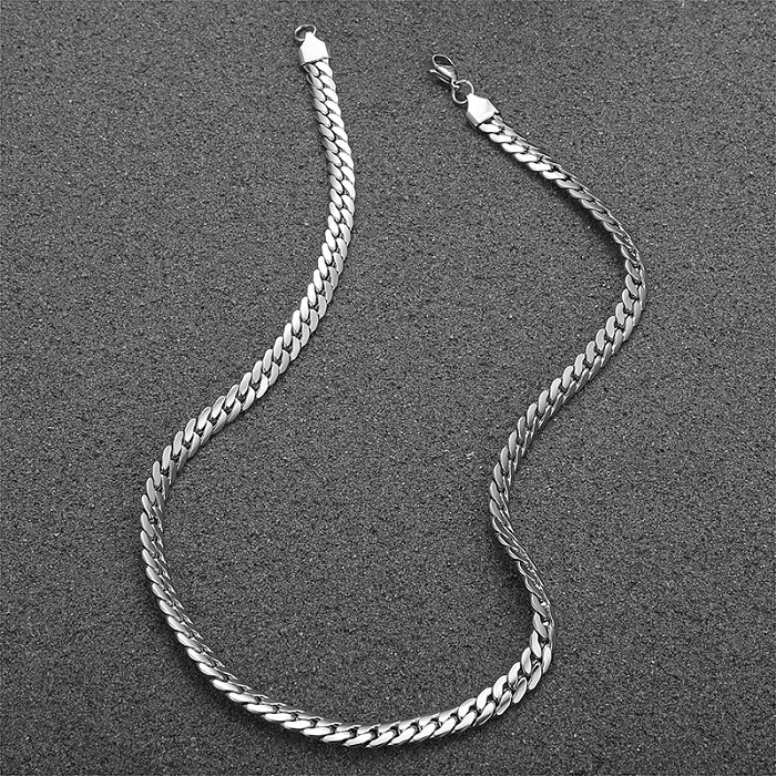 Classic Style Solid Color Stainless Steel  Necklace