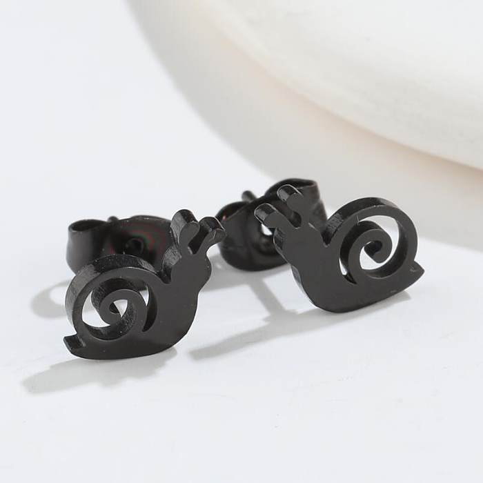 1 Pair Fashion Snails Stainless Steel Ear Studs
