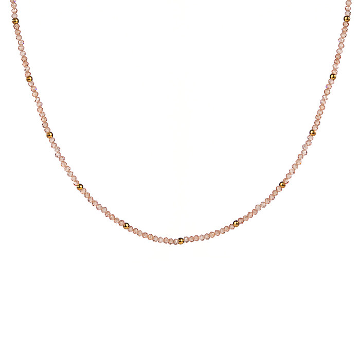 Collar chapado en oro de 18 quilates con perlas de agua dulce de acero inoxidable con ojo de diablo redondo estilo vacaciones IG