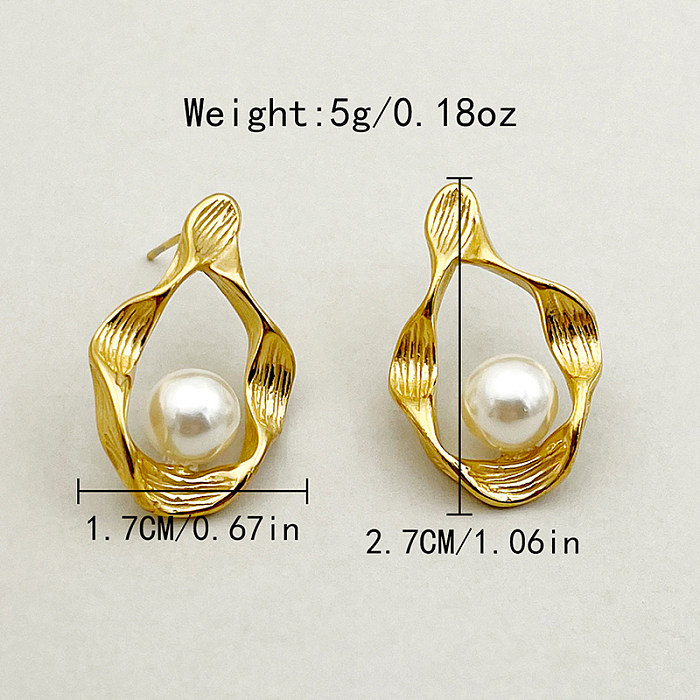 1 Pair Simple Style Irregular Plating Stainless Steel  Gold Plated Ear Studs
