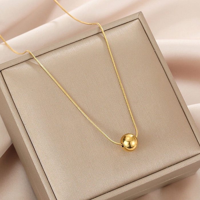 Collar chapado en oro de 18 quilates de acero inoxidable de color sólido de estilo simple