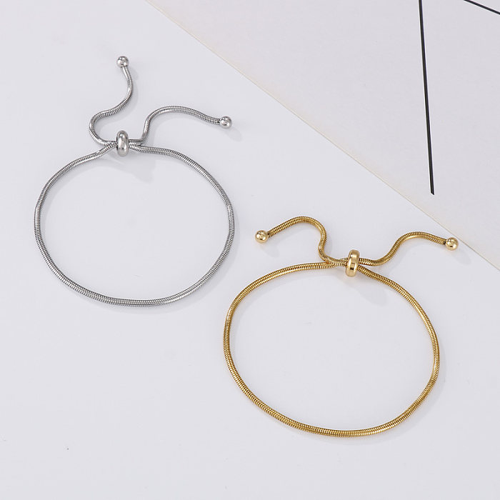 Fashion Solid Color Stainless Steel Plating Bracelets 1 Piece