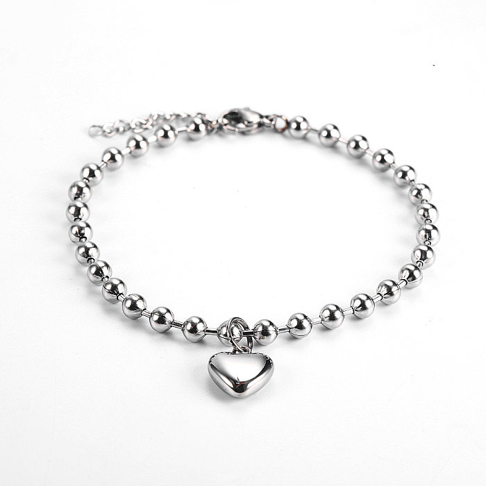 Fashion Heart Shape Titanium Steel Bracelets Plating Stainless Steel Bracelets