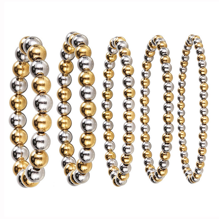 Bracelets ronds en acier inoxydable de style moderne en vrac