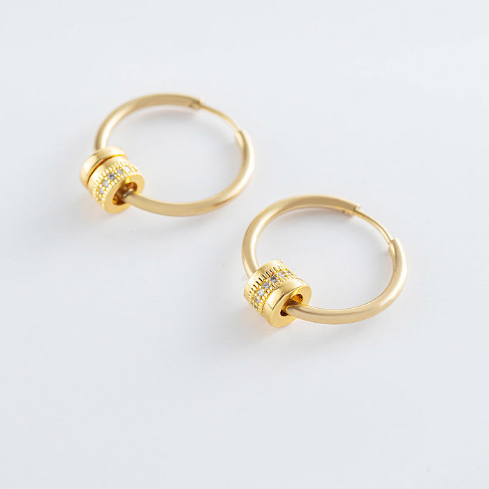 Fashion Stainless Steel Micro-inlaid Zircon Ear Buckles