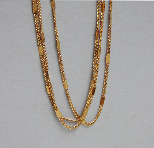 Sparkling Necklace Three Layers Fashion Stainless Steel Plated 18K Gold Necklace