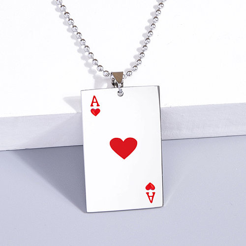 Unisex-Mode-Poker-Edelstahl-Halskette mit Überzug ohne eingelegte Halsketten