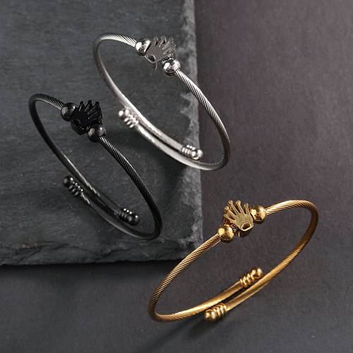 Vintage Style Hand Stainless Steel Plating Twisted Cable Bracele