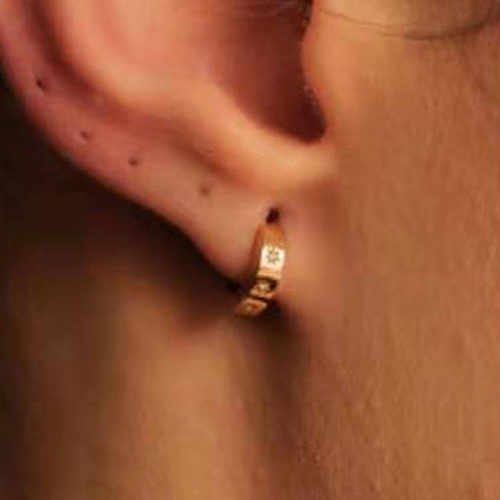 Boucles d'oreilles tendance Hexagram en acier inoxydable, 1 paire de strass