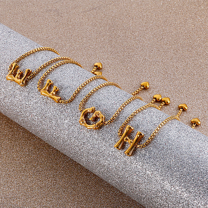 Bracelet avec lettres anglaises en acier inoxydable, vente en gros de bijoux