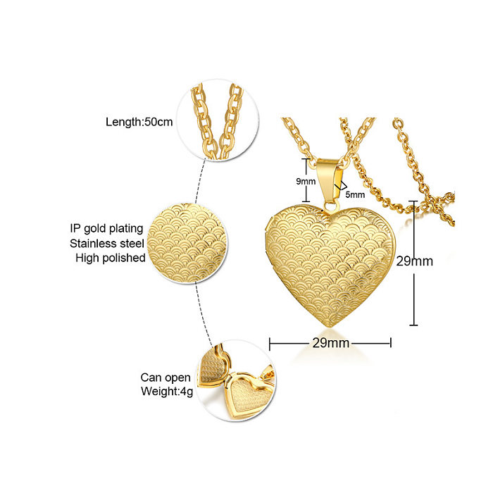 Fashion Letter Heart Shape Stainless Steel  Plating Pendant Necklace 1 Piece