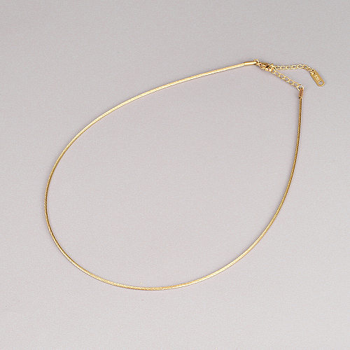 Simple Style Solid Color Stainless Steel  Necklace Plating Stainless Steel  Necklaces
