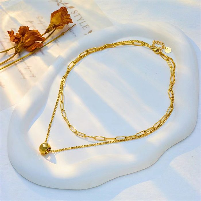 Hip-hop exagerado estilo simples estrela chapeamento de aço inoxidável tridimensional metal 18k banhado a ouro colares em camadas