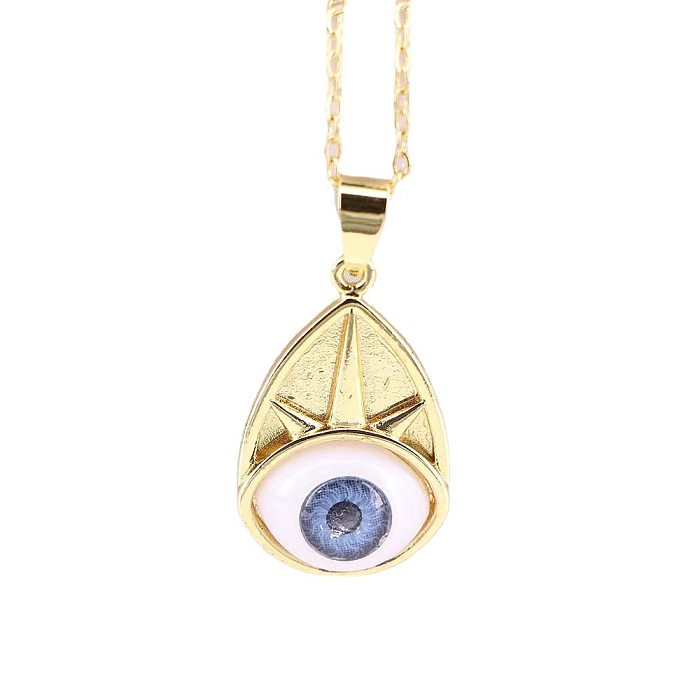 IG Style Devil'S Eye Stainless Steel  Plating Inlay Resin Pendant Necklace