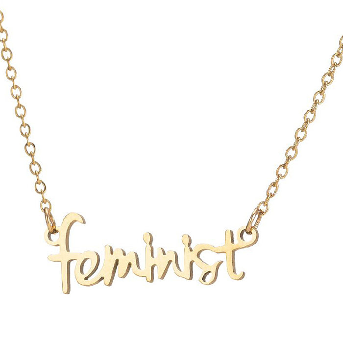 1 Piece Simple Style Letter Stainless Steel Plating Necklace