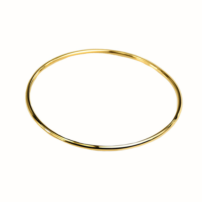 1 Piece Simple Style Solid Color Stainless Steel Plating Bangle