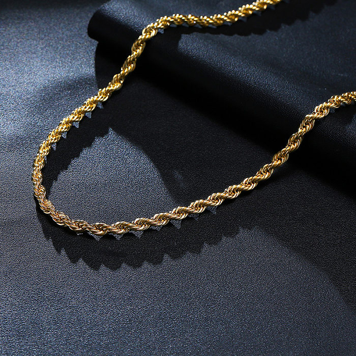 Collier simple d'acier inoxydable de torsion de style plaquant des colliers d'acier inoxydable