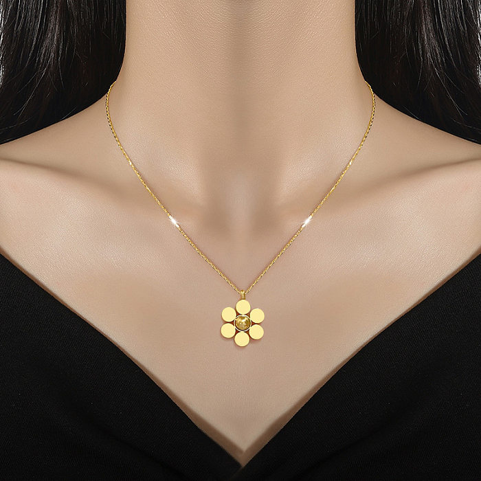 IG Style Modern Style Korean Style Geometric Stainless Steel Pendant Necklace