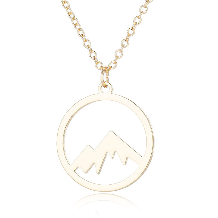 1 Stück Fashion Mountain Edelstahl-Anhänger-Halskette