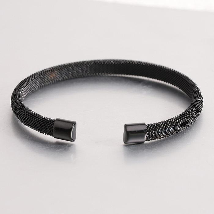 Bracelet en acier titane de couleur unie de style simple en vrac