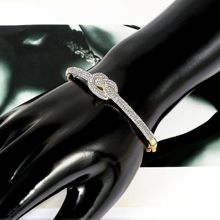 Bracelet en zircon d'acier inoxydable de couleur unie de style simple en vrac