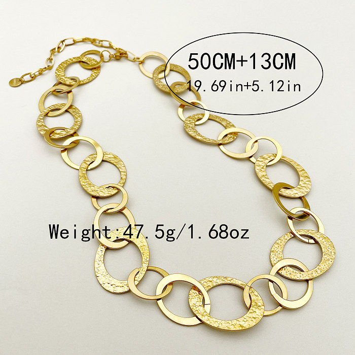 Simple Style Streetwear Chains Print Stainless Steel  Plating Gold Plated Necklace