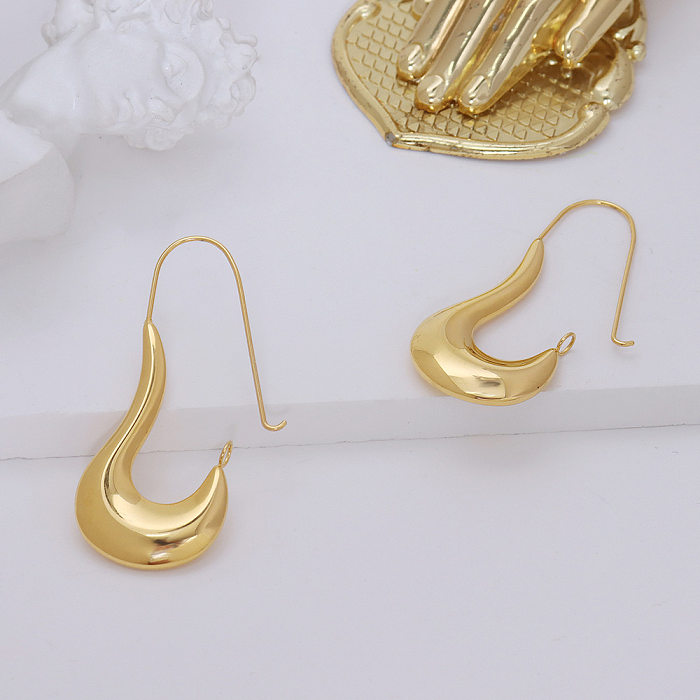 Simple Stainless Steel Plated 18k Gold Geometric Heterosexual Earrings