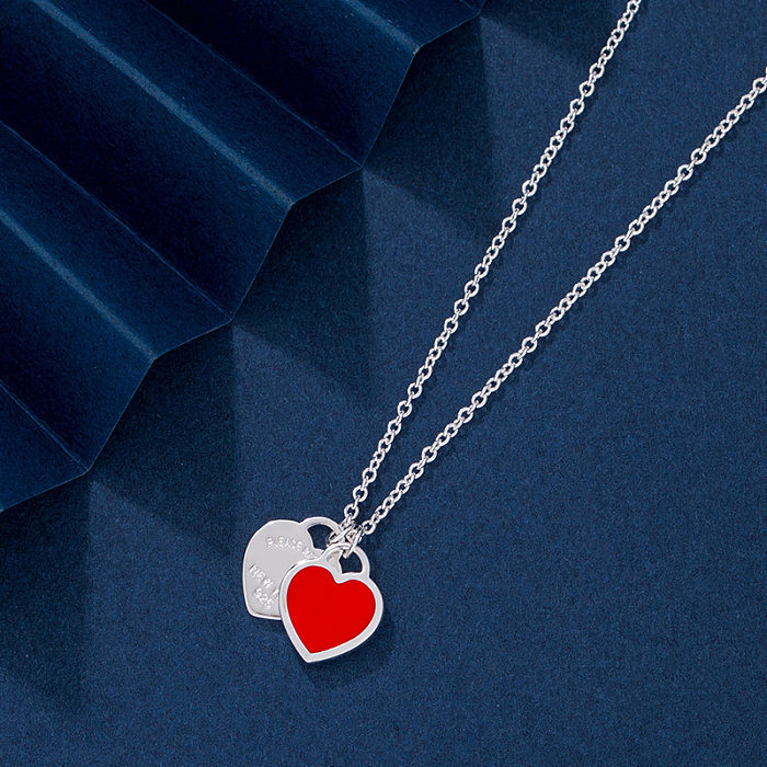 Casual Heart Shape Steel Pendant Necklace