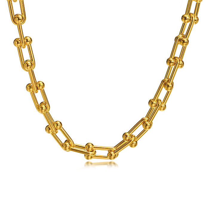 Modische, geometrische, vergoldete Halskette aus Edelstahl