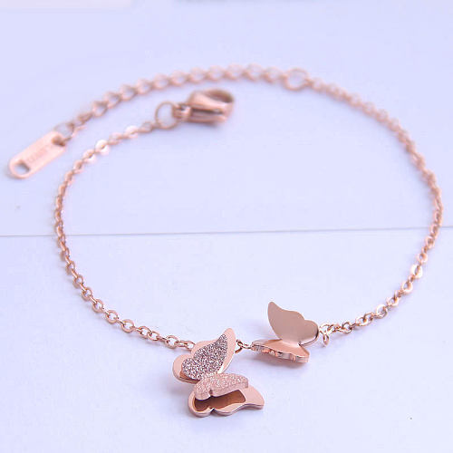 Koreanische Mode Süße OL Einfache Schmetterling Titan Stahl Armband