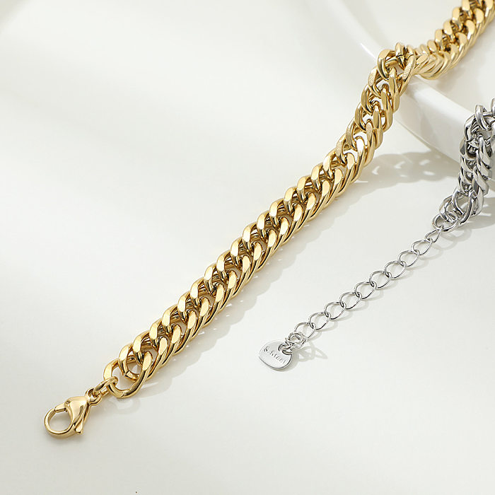 Hip-hop Stainless Steel Color Matching Cuban Chain Necklace Wholesale jewelry