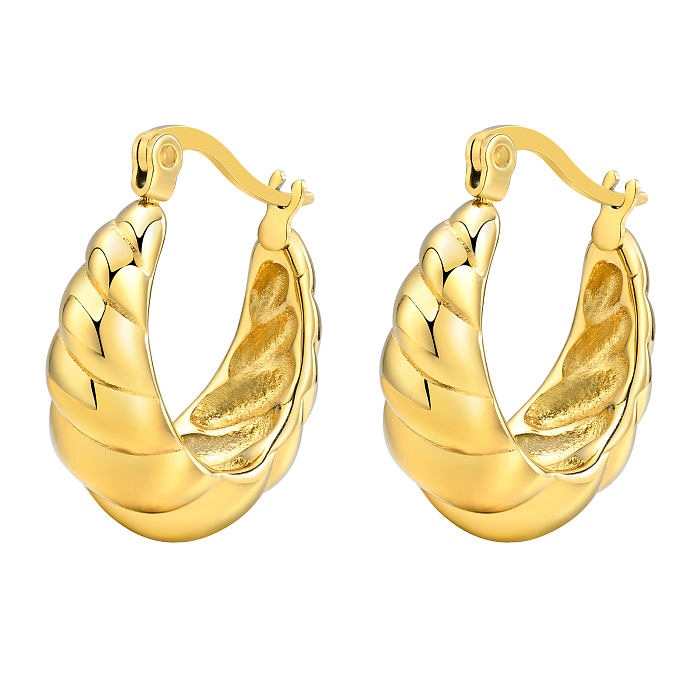1 Pair Retro Simple Style Geometric Stainless Steel  Gold Plated Earrings