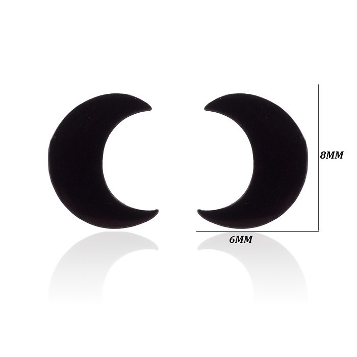 1 Pair Fashion Star Moon Stainless Steel  Plating Ear Studs