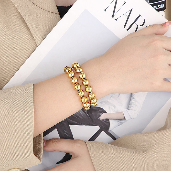 Legere, schlichte, geometrische Armbänder aus Edelstahl mit 18-Karat-Vergoldung in großen Mengen