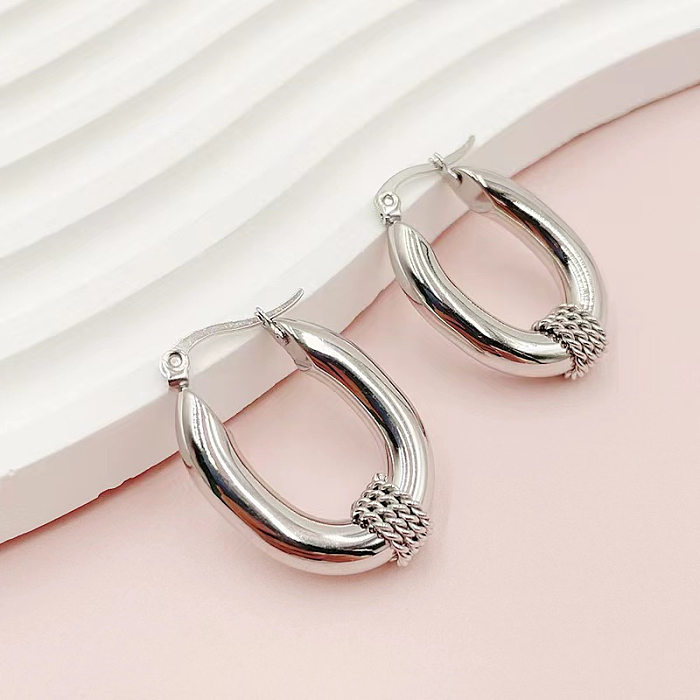 1 Paar elegante Ohrringe aus Edelstahl mit geometrischer Beschichtung