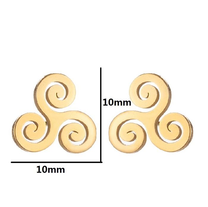 Damen-Ohrringe im schlichten geometrischen Stil aus Edelstahl ohne eingelegte Ohrstecker aus Edelstahl