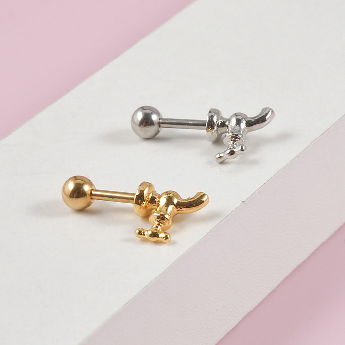 1 Piece Novelty Simple Style Faucet Plating Stainless Steel  Ear Studs