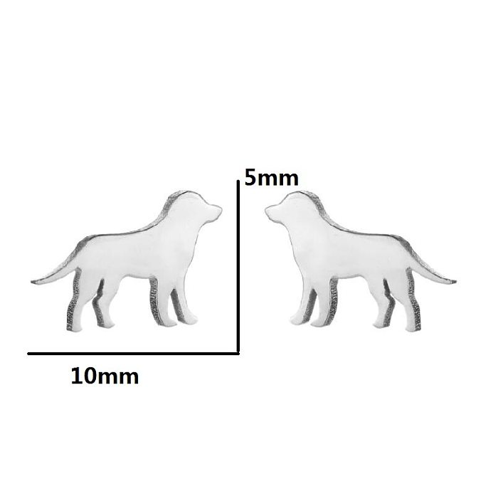 Women'S Fashion Dog Cat Stainless Steel  No Inlaid Ear Studs Stainless Steel  Earrings