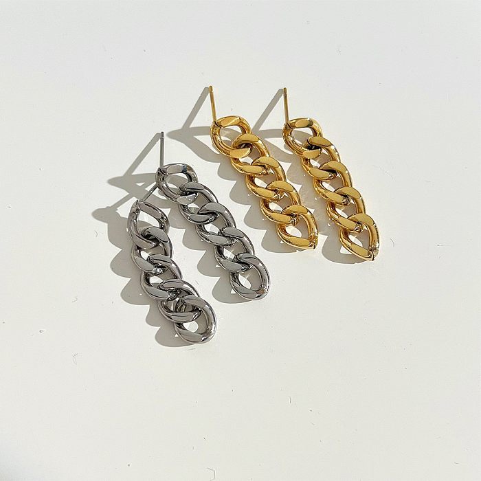 1 Paar Ohrhänger aus Edelstahl mit geometrischer Beschichtung im IG-Stil