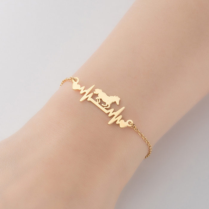 1 Piece Simple Style Letter Stainless Steel Plating Bracelets
