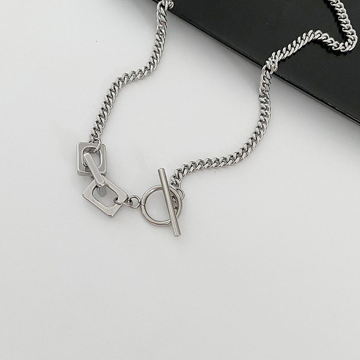 Classic Style Geometric Stainless Steel Polishing Necklace