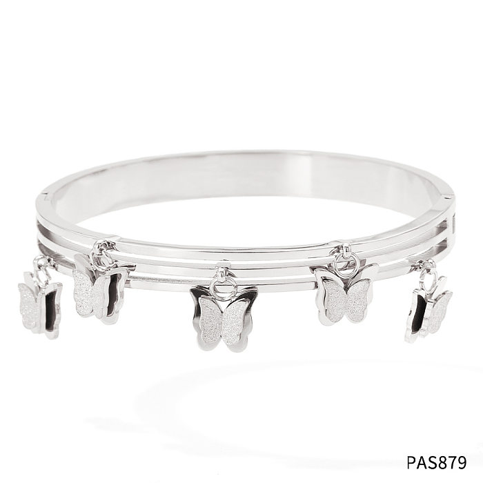 Casual Butterfly Stainless Steel Plating Bangle