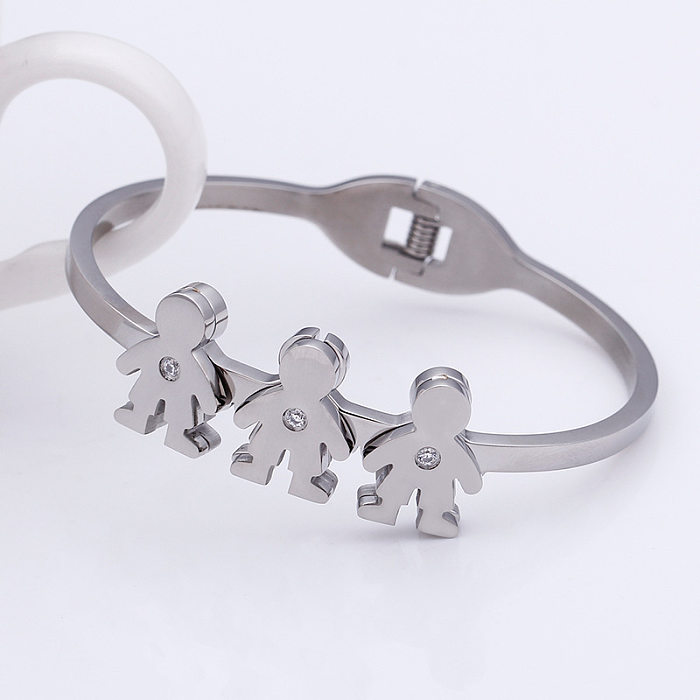 European And American Cute Creative Opening Boys And Girls Stainless Steel Bracelets