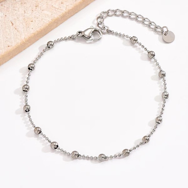 Simple Style Solid Color Stainless Steel Chain Bracelets