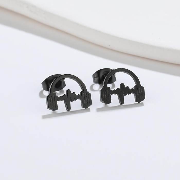 1 Pair Fashion Musical Instrument Stainless Steel Plating Ear Studs
